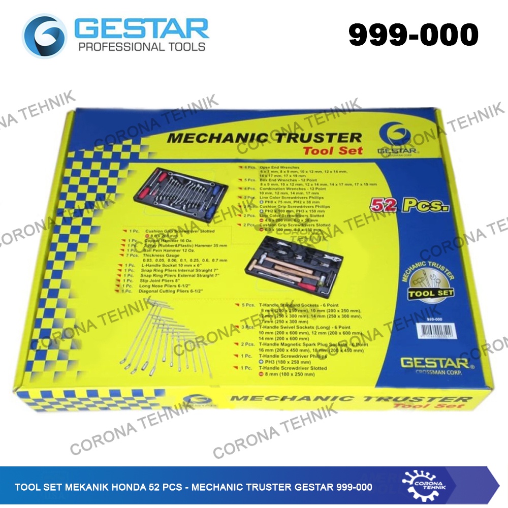 Mechanic Truster Gestar 999-000 Tool - Tool Set Mekanik Honda 52 Pcs