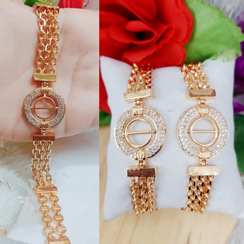 Gelang Xuping Permata Lapis Emas 18k Perhiasan Fashion 7001
