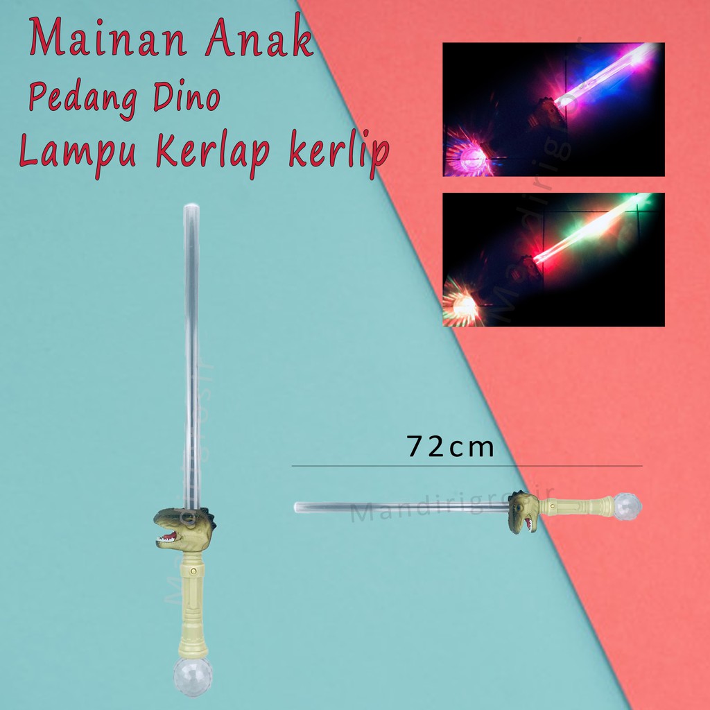 Pedang Dino *Mainan * Pedang Lampu kerlap kerlip * 72cm