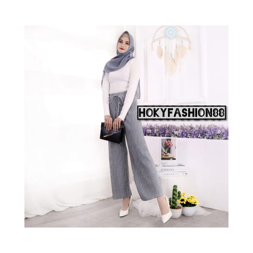 CELANA KULOT PLISKET TALI LIDI MOTIF BINTIK // KULOT PLISKET MOTIF BINTIK MINI PREMIUM