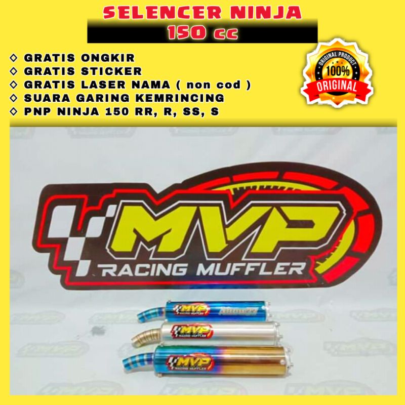 Selencer Knalpot Racing Ekzoz Ninja 2 Tak 150 RR R SS S  MVP RACING MUFFLER Garing Kemrincing