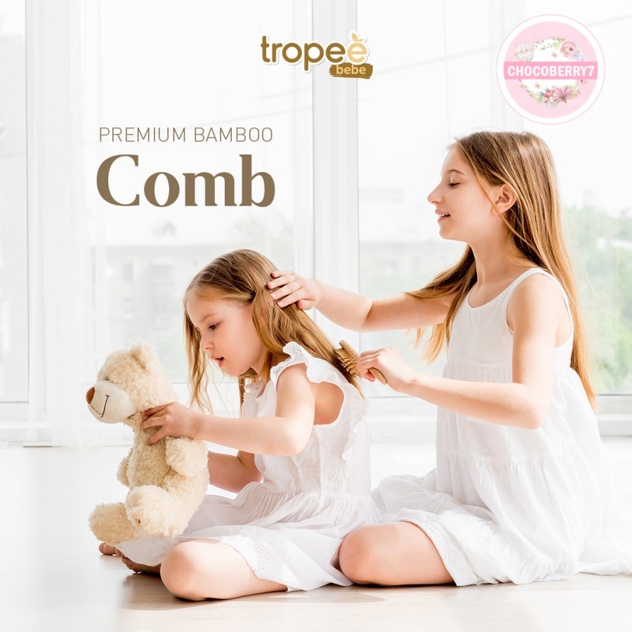 Tropee Bebe Bamboo Premium Hair Brush / Hair Comb Sisir Rambut Anak Bamboo