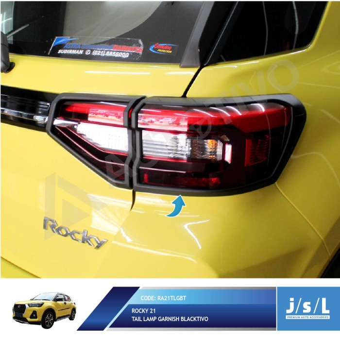 Aksesoris Fariasi Tambahan Mobil JSL Tail Lamp Daihatsu Rocky 2021 Garnish Belakang Blacktivo Origin