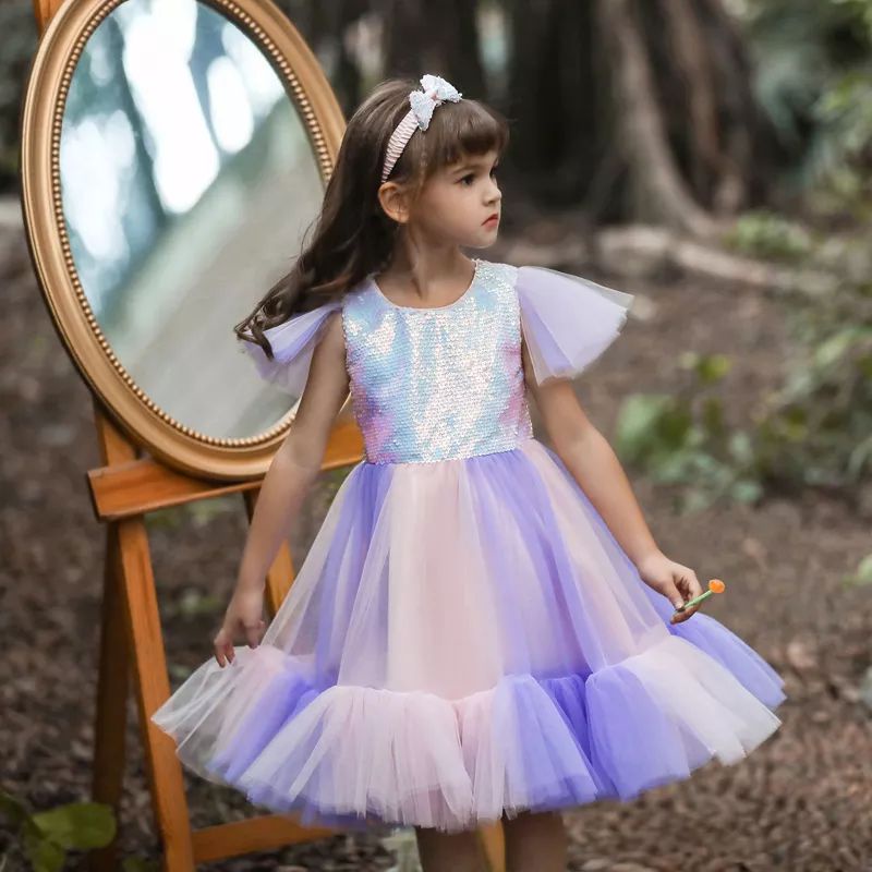 DRESS RAINBOW UNICORN DRESS ANAK PEREMPUAN GAUN PESTA ULANG TAHUN BAYI PEREMPUAN DRESS TUTU ANAK PER