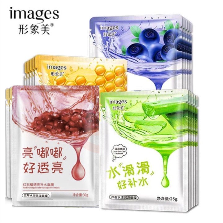 SHINE STAR - IMAGES Hydrating Mask Aloe Vera Blueberry Honey Facial Sheet Mask Masker Wajah