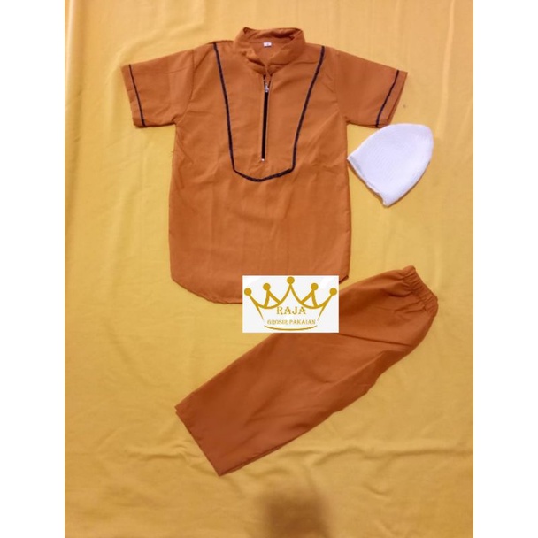 Baju Muslim Anak Laki Laki Usia 1-10 Thn/Koko Anak List Resleting Depan