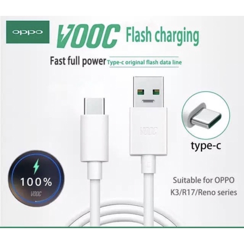 kabel data casan oppo VOOC Type C R15 A5 2020 A9 2020 A91 support VOOC