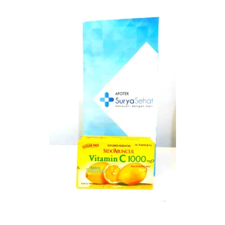 Sidomuncul C 1000 Orange / Lemon 1 box isi 6 sachet