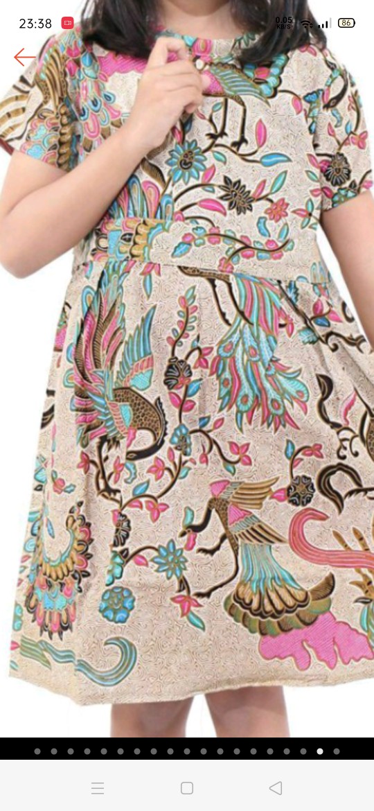 Couple Batik Anak Dress Dan Kemeja Lengan Pendek