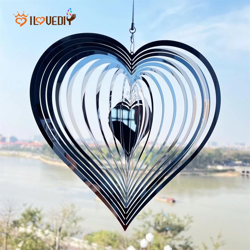 Wind Chime / Lonceng Angin 3D Bahan Stainless Steel Metal Untuk Dekorasi Taman / Rumah