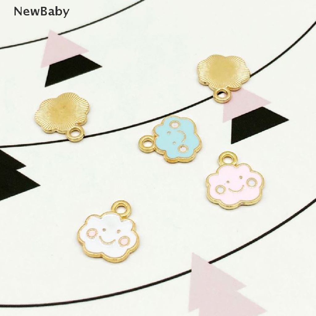 NewBaby 10pcs/Set Enamel Alloy Cloud Charms Pendant Jewelry Findings DIY Making Craft ID