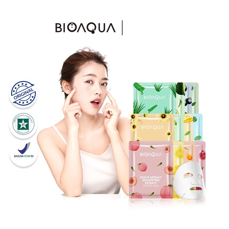 BIOAQUA Sheet Mask Brightening Moisturizing Skin Care Hydrating Essence Face Mask Anti Aging Masker Wajah