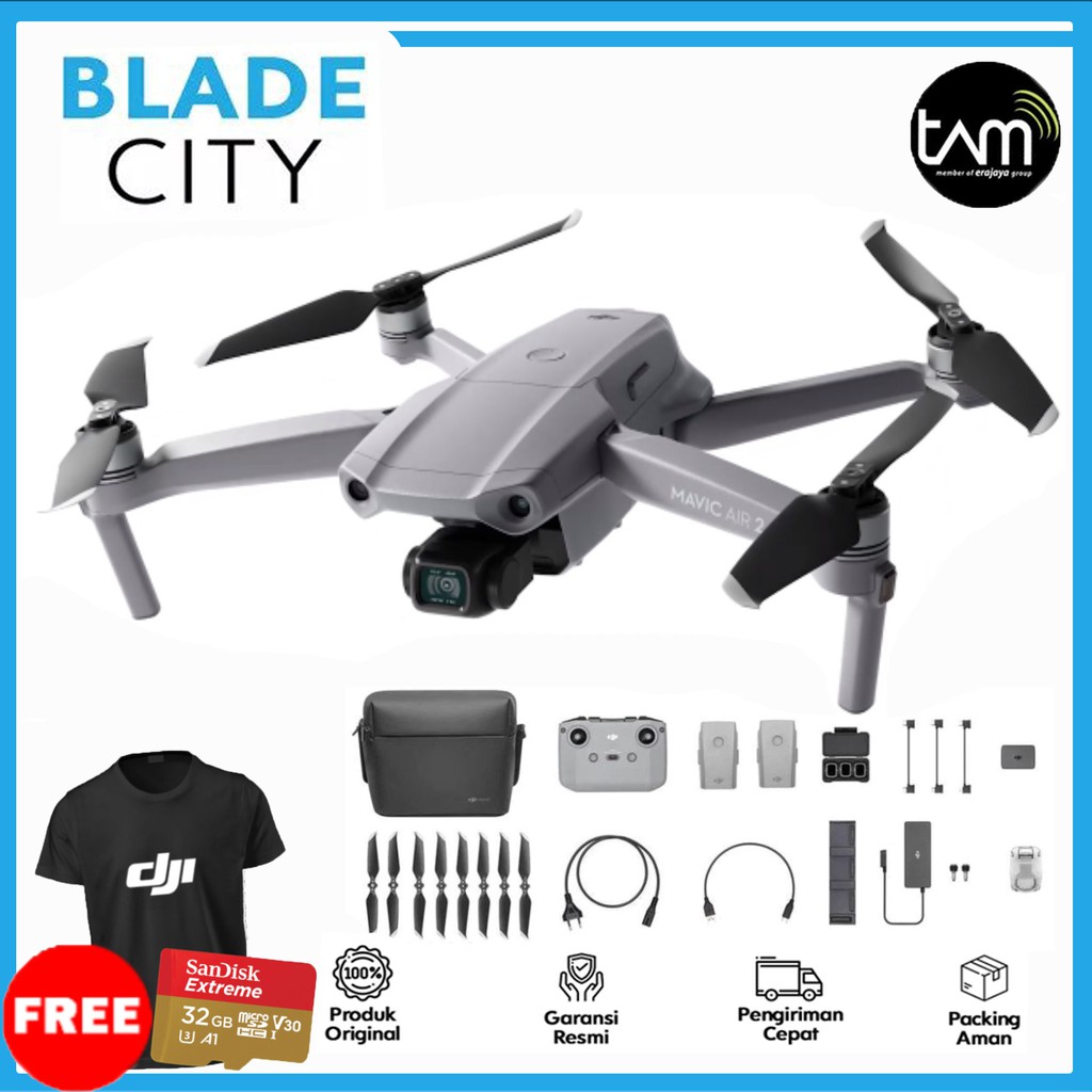 DJI Drone Mavic Air 2 Fly More Combo Garansi Resmi Tam 1 Tahun