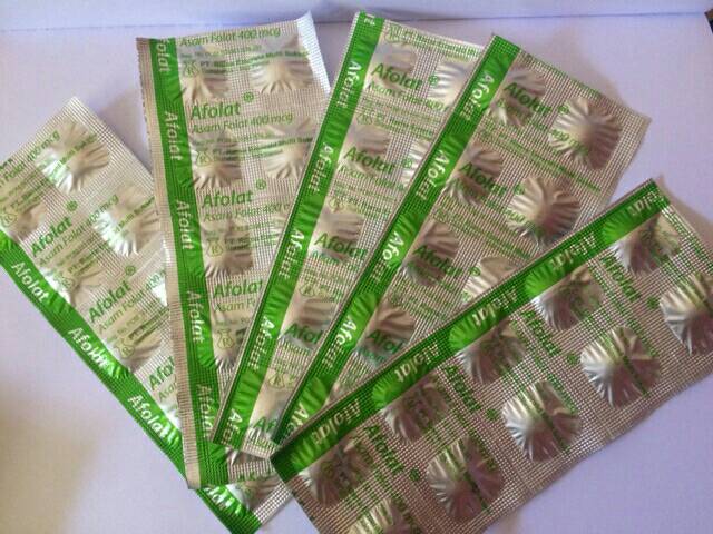 AFOLAT Asam Folat 400 mcg dan ANELAT 1000 mcg 1 strip 10 tablet