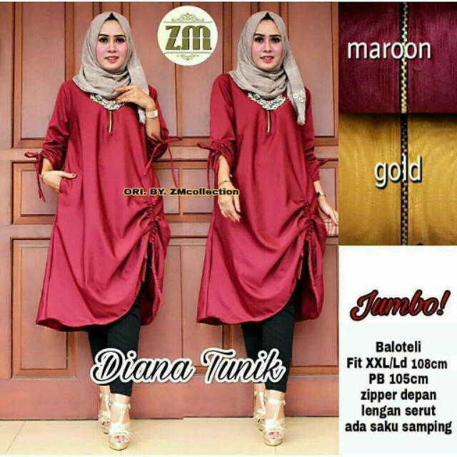 RTK - DIANA TUNIK/TUNIK WANITA/PUTIH WANITA/BAJU GROSIR/BAJU MUSLIM/TUNIK HIJAB/TUNIK MURAH WANITA