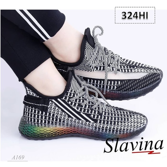 Sneaker Wanita Slavina Flyknit Original Branded Ta10-3 Patchwo 5082HX Sepatu Wanita Cewek Sneakers