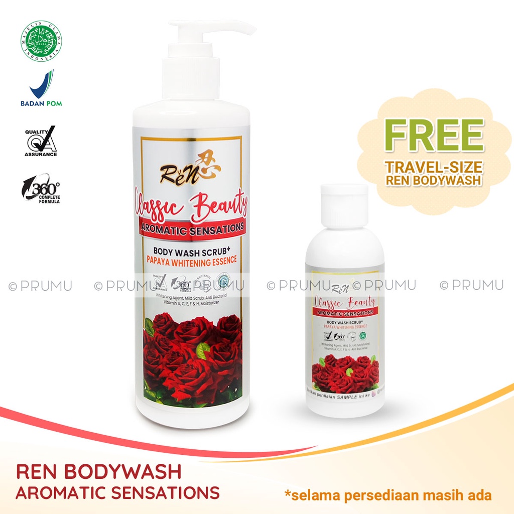 Ren Body Wash Scrub - Sabun Pepaya Cair - Shower Scrub - Sabun Mandi Cair - Sabun Pepaya Cair