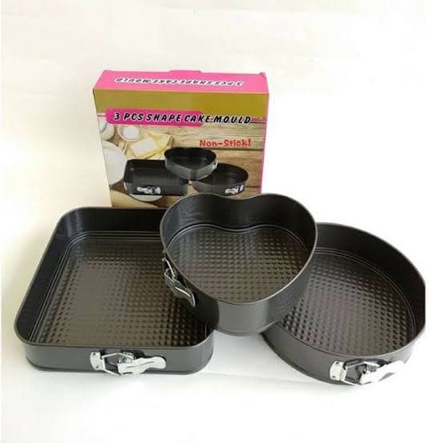 Cetakan Kue Love 3 Pcs Shape Cake Mould / Loyang Bentuk Persegi Bulat