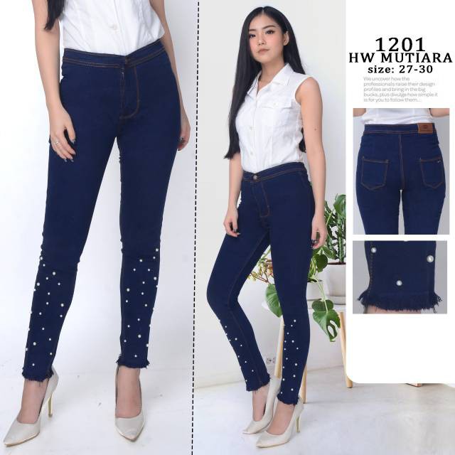DricoJeans celana panjang highwaist mutiara 1201