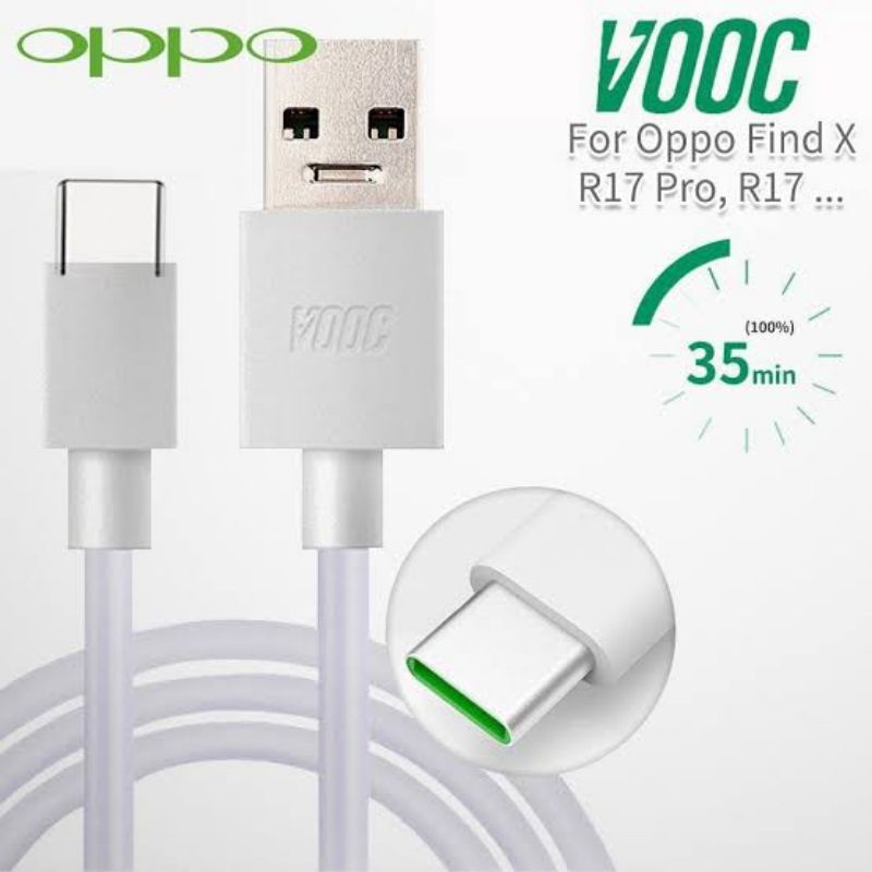 KABEL DATA VOOC OPPO TYPE C ~ Kabel data Oppo A5 A9 A11 A52 A53 A54 A94