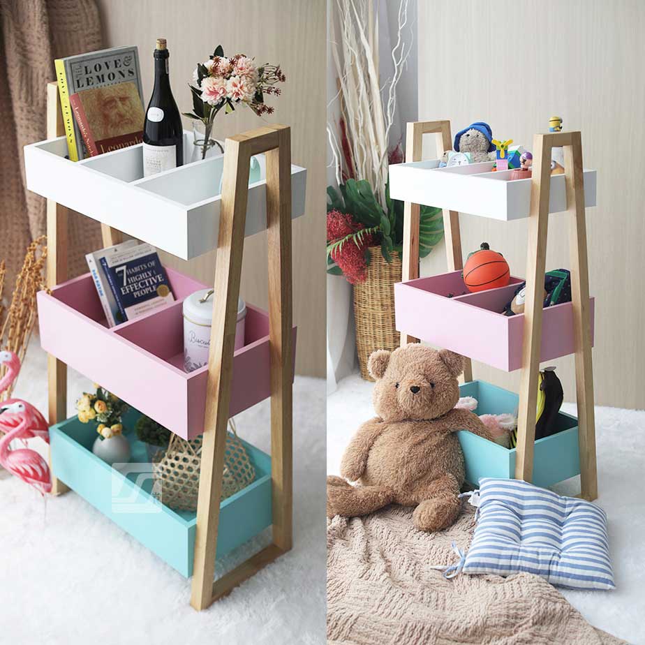 Rak Kayu Serbaguna Minimalis Kamar Tidur DENVER MULTICOLOUR