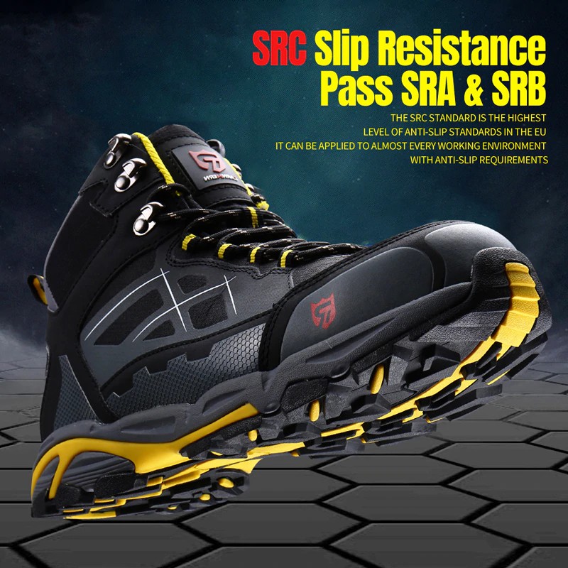 larnmern mens steel toe work shoes