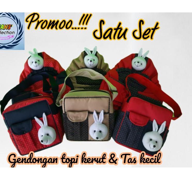 Spesial Update gendongan bayi topi kerut &amp; tas bayi kecil (1 set)