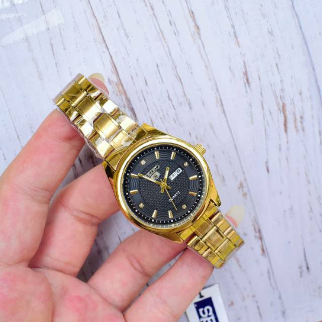 Jam Seiko wanita rantai gold + free gelang (model random)+ tgl &amp; hari aktif