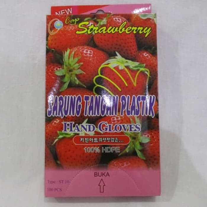 Sarung Tangan Plastik isi 100pcs STRAWBERRY/Hand Gloves 100% HDPE