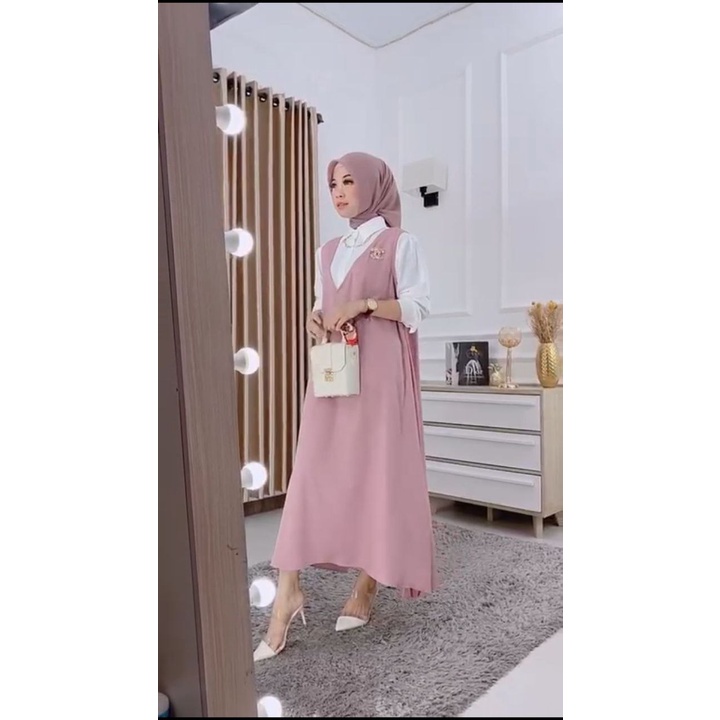 Dress Polos Premium Tebal Halus// Set Overal Rimsa 4.0