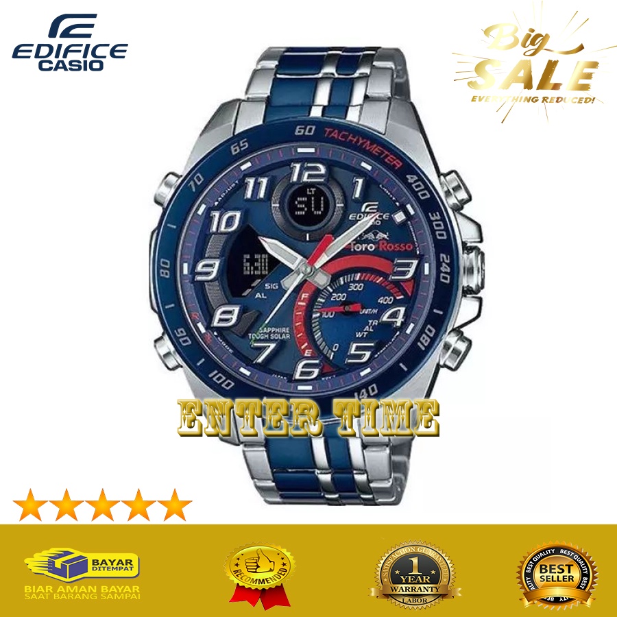 CASHBACK  JAM TANGAN PRIA KEREN CASIO EDIFICE TYPE ECB 900TR-2AER STAINLESS BLUE DIAL JAM TANGAN PRI