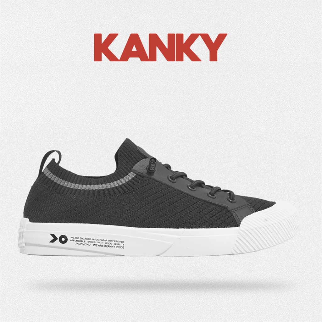 Kanky KISHI SHIBUYA - Sepatu Sneakers Casual Sport Sekolah Pria/Wanita Dewasa Kanky Original-Dark Grey/L.Grey