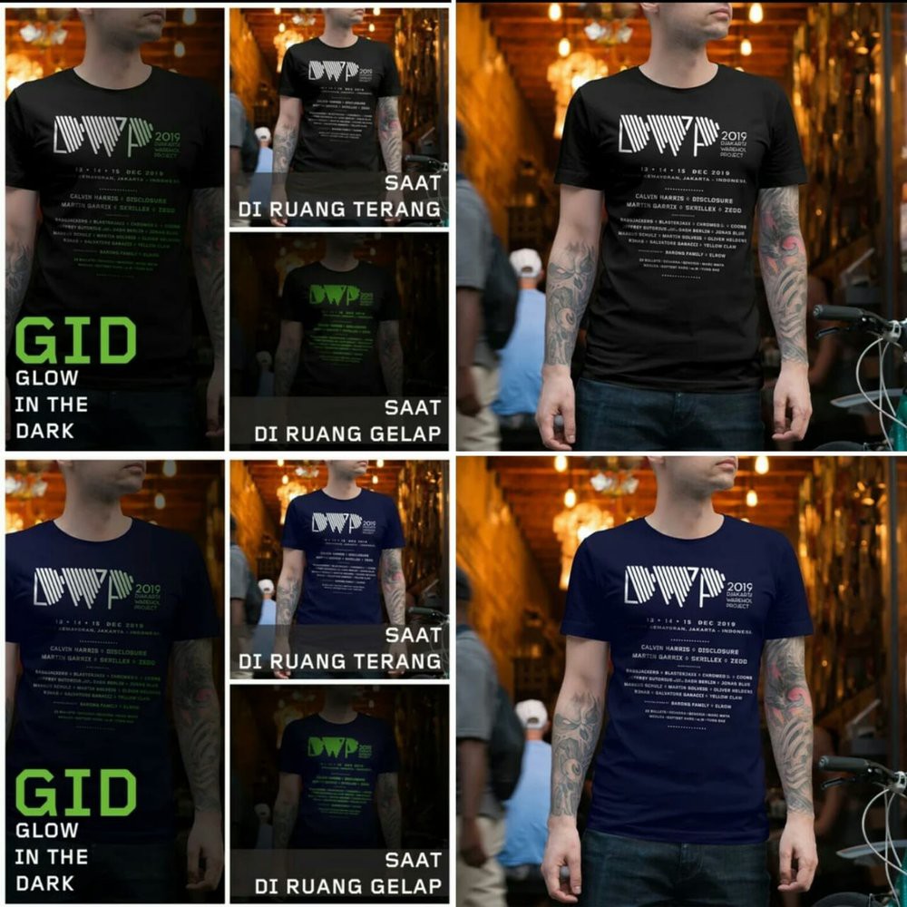 Kaos DWP 2019 Glow In The Dark GID Menyala Dalam Gelap