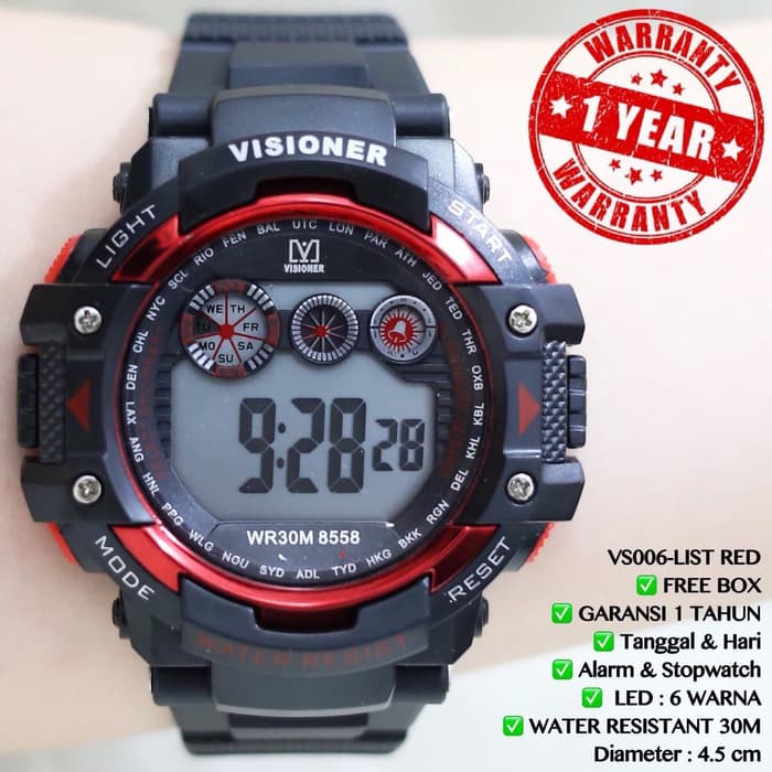 "Jam tangan ORIGINAL VISIONER anti air garansi 1 tahun unisex VS-8558"