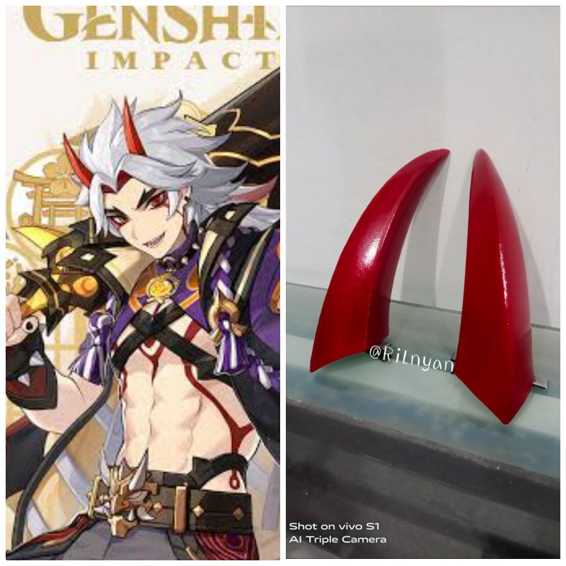 Tanduk Cosplay Arataki itto genshin impact