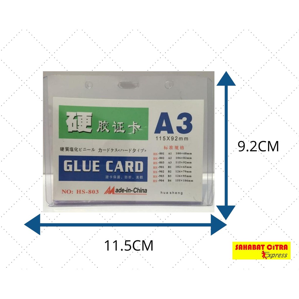 

PLASTIK NAME CARD CASE A3 PCS 胶证卡