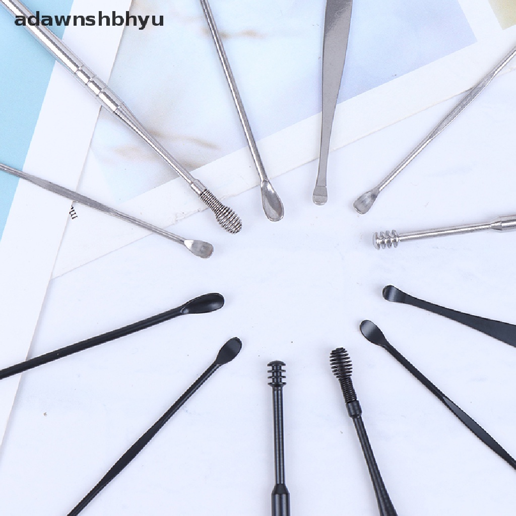 Adawnshbhyu 6Pcs Set Pembersih Telinga Portable Ear Wax Remover Alat Pembersih Telinga Kuret Earpick