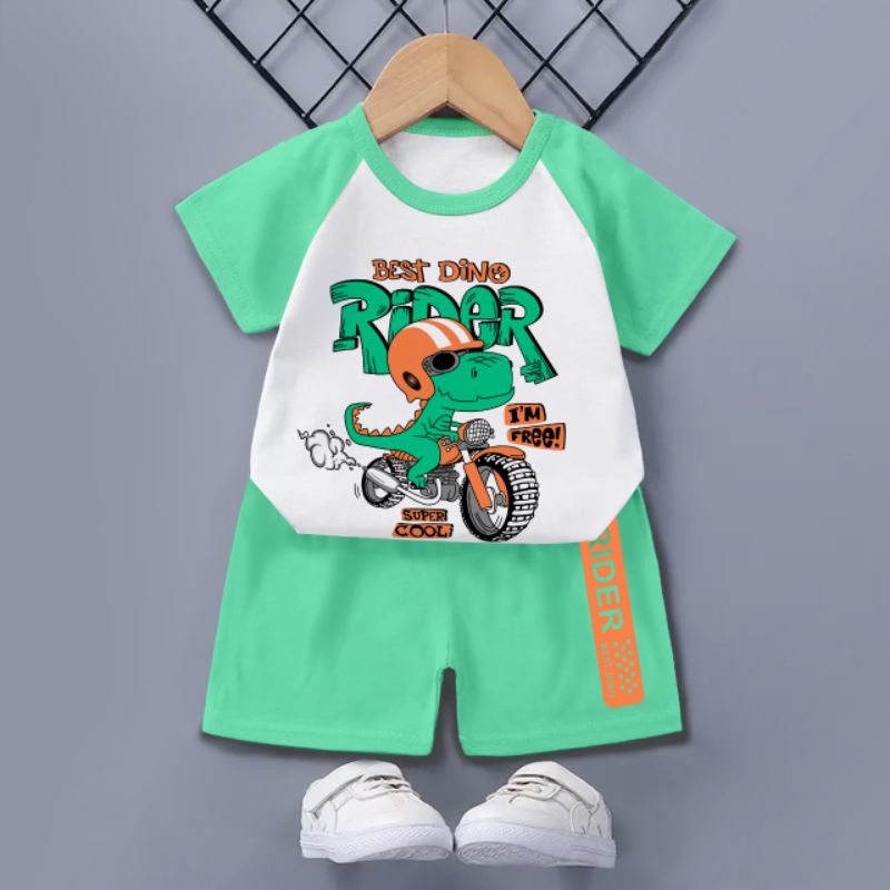 RAMORA SET RAGLAN Setelan Baju Anak Unisex Cewek dan Cowok