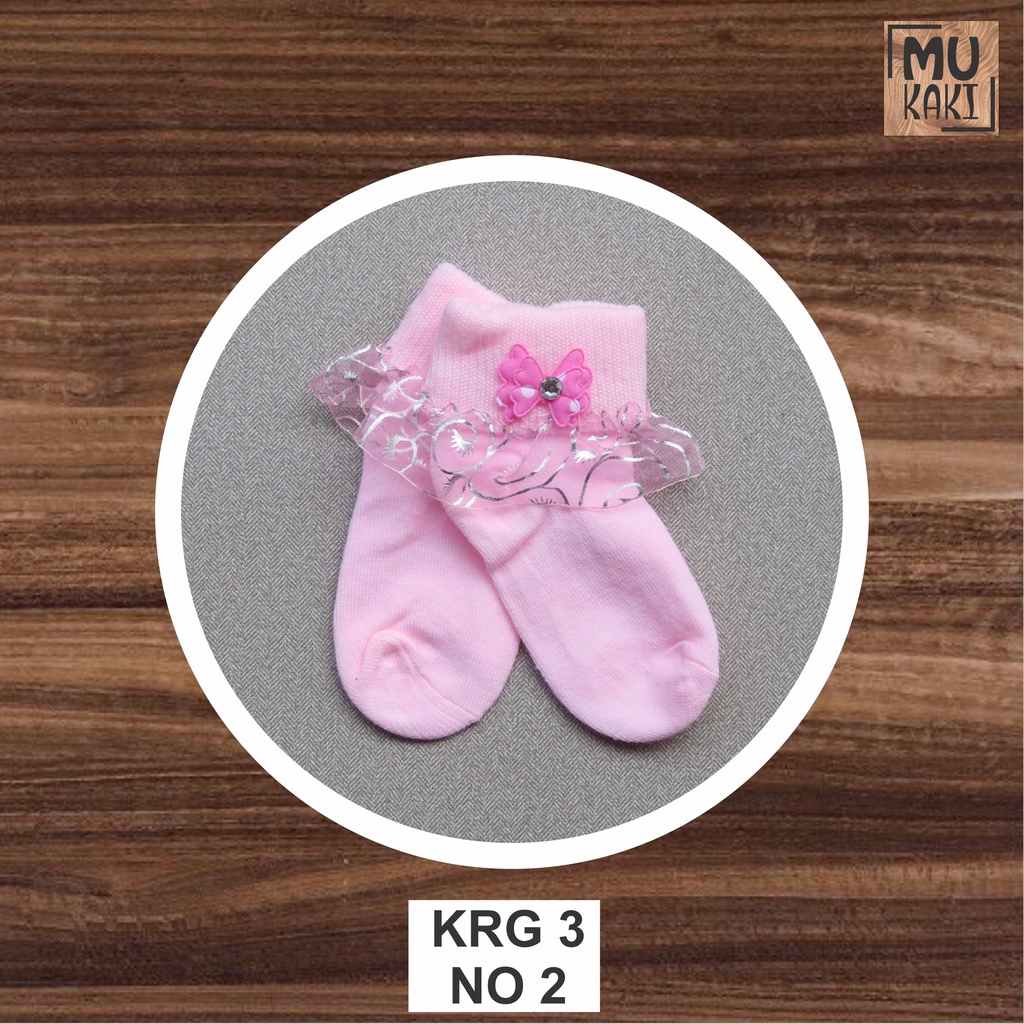 Kaos Kaki Anak Perempuan Polos Renda 4-6 Tahun