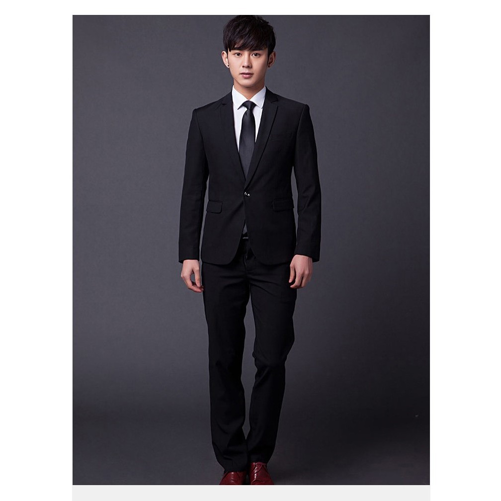 SETELAN JAS FORMAL / JAS KERJA / JAS NIKAH PRIA SLIMFIT FULL BLACK 4IN1 ORIGINAL NIKAYU