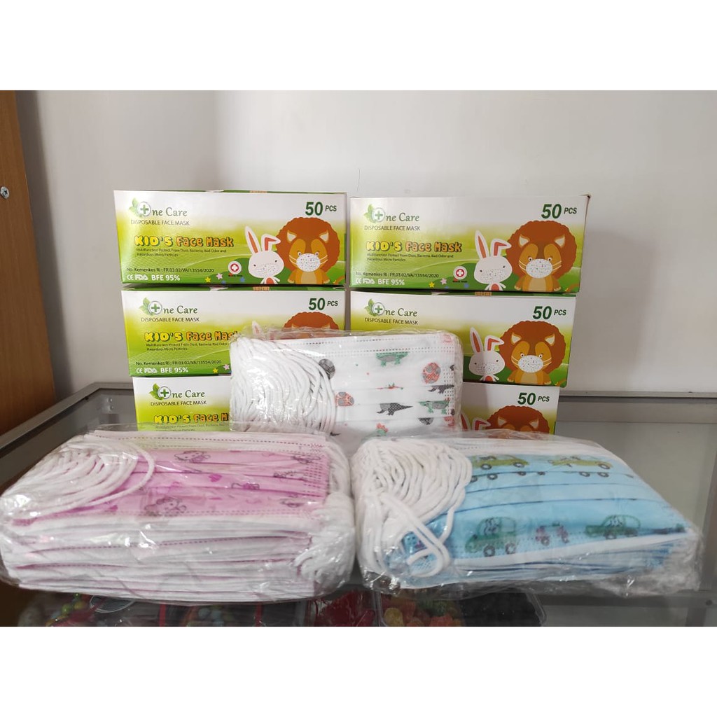 Masker Anak Motif | Masker 3Ply Anak | Masker 3Ply Kids isi 50pcs