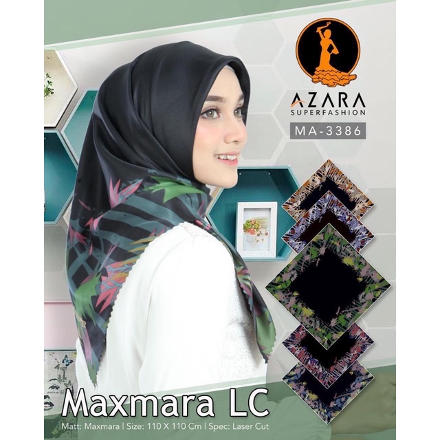 Hijab Segi Empat Motif Hitam Putih / JILBAB SEGIEMPAT SILK POLYCOTTON-Desain 7