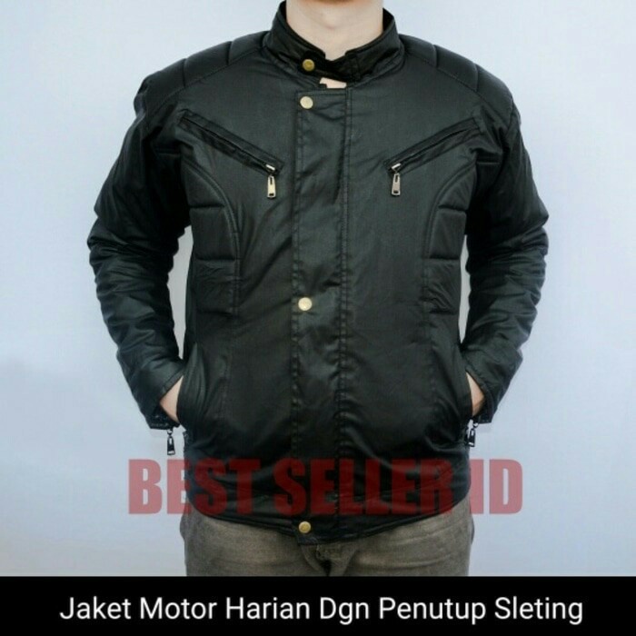 D3V1Y56 Jaket Motor Harian Tahan Angin Anti Air Tahan Bara Rokok M L Xl Xxl - Hitam, M U65013Et