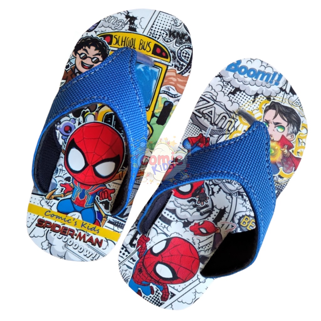 Sandal Jepit Anak Laki Laki Comickids Sendal Balita Flip Flop Boys Kids Boy Superhero Spiderman