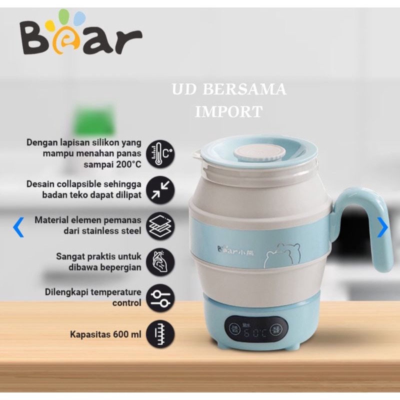 BEAR Teko Listrik Travel/Pemanas Air/Kettle Travel 600ML 500W