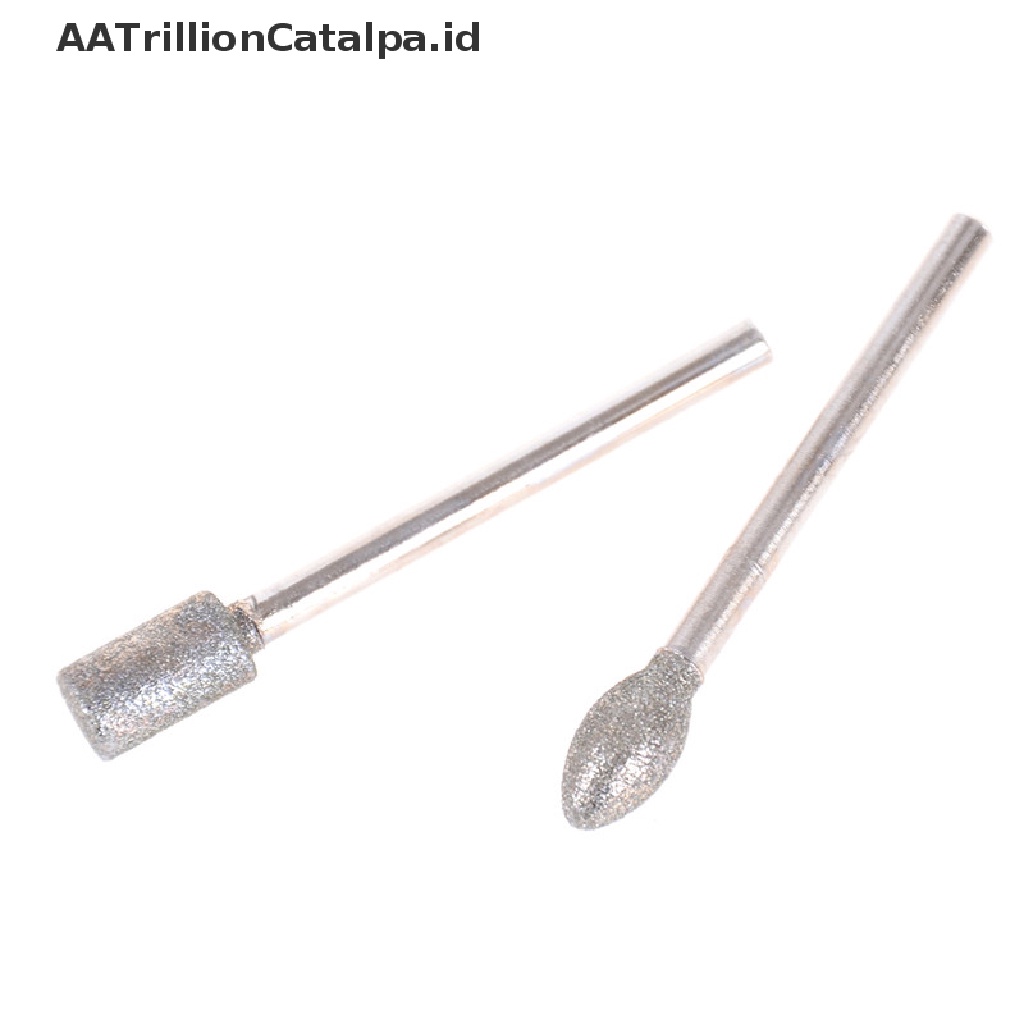 20pcs / Set Mata Bor Berlian Shank Grinding Burr 3mm Untuk Alat Rotary Perhiasan
