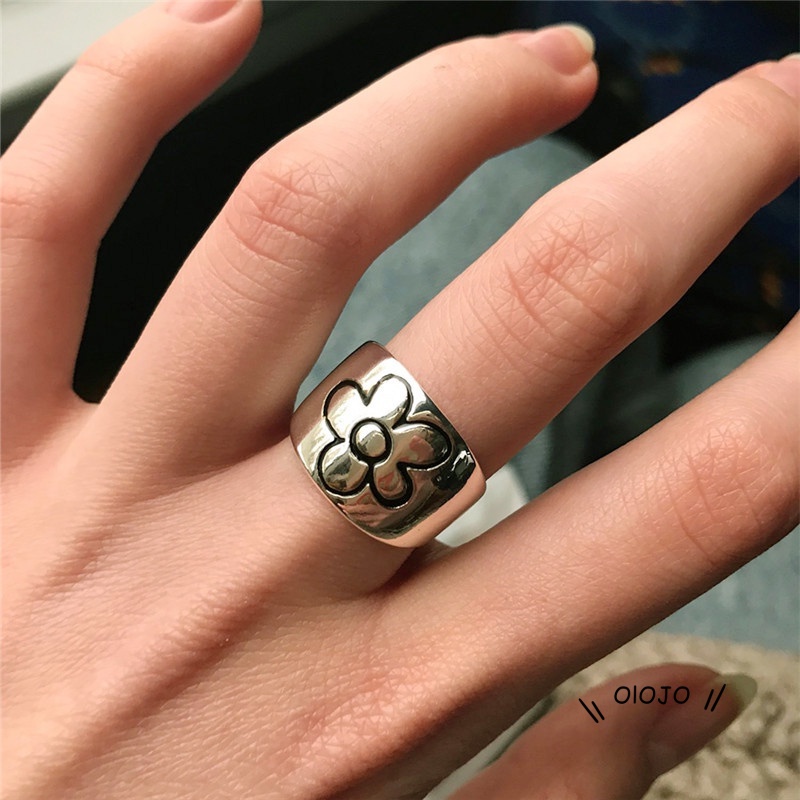 Cincin Model Terbuka Desain Bunga Daisy Kecil Gaya Simple Kreatif Untuk Wanita ol2