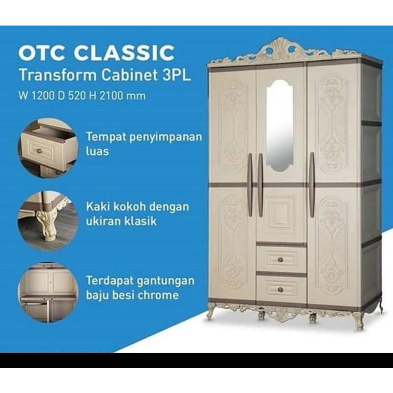 Lemari 3pintu otc Clasic 3p Olymplast