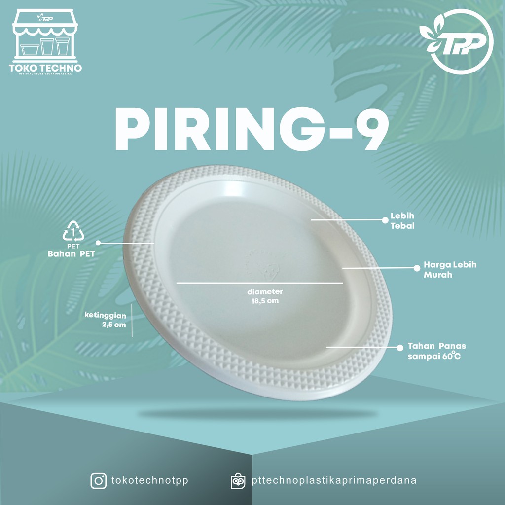 

Piring Plastik 9 Inch Technoplastika isi @50pcs