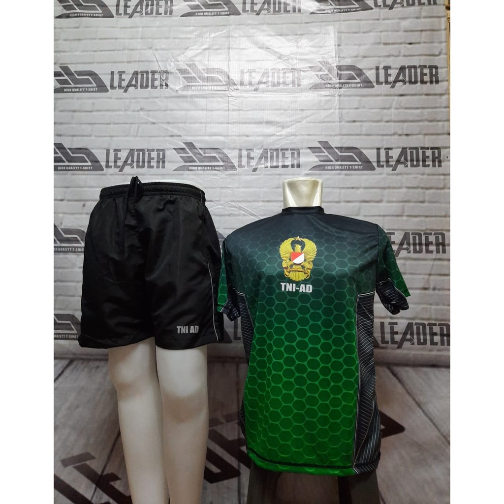 BAJU SETELAN OLAHRAGA  TNI AD HIJAU FULLPRINT  SUBLIME JERSEY BANDUNG #LEADER.D